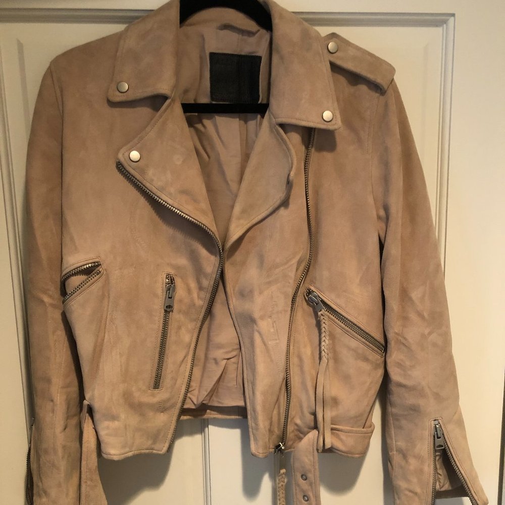 All Saints Suede Motorcycle Jacket